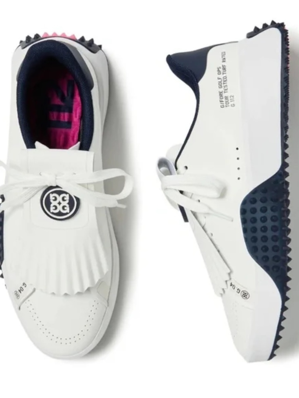 G/Fore Women's G.112 P.U. Leather Kiltie Golf Shoes Snow/Twilight Size 6.5 NEW - Picture 8 of 8